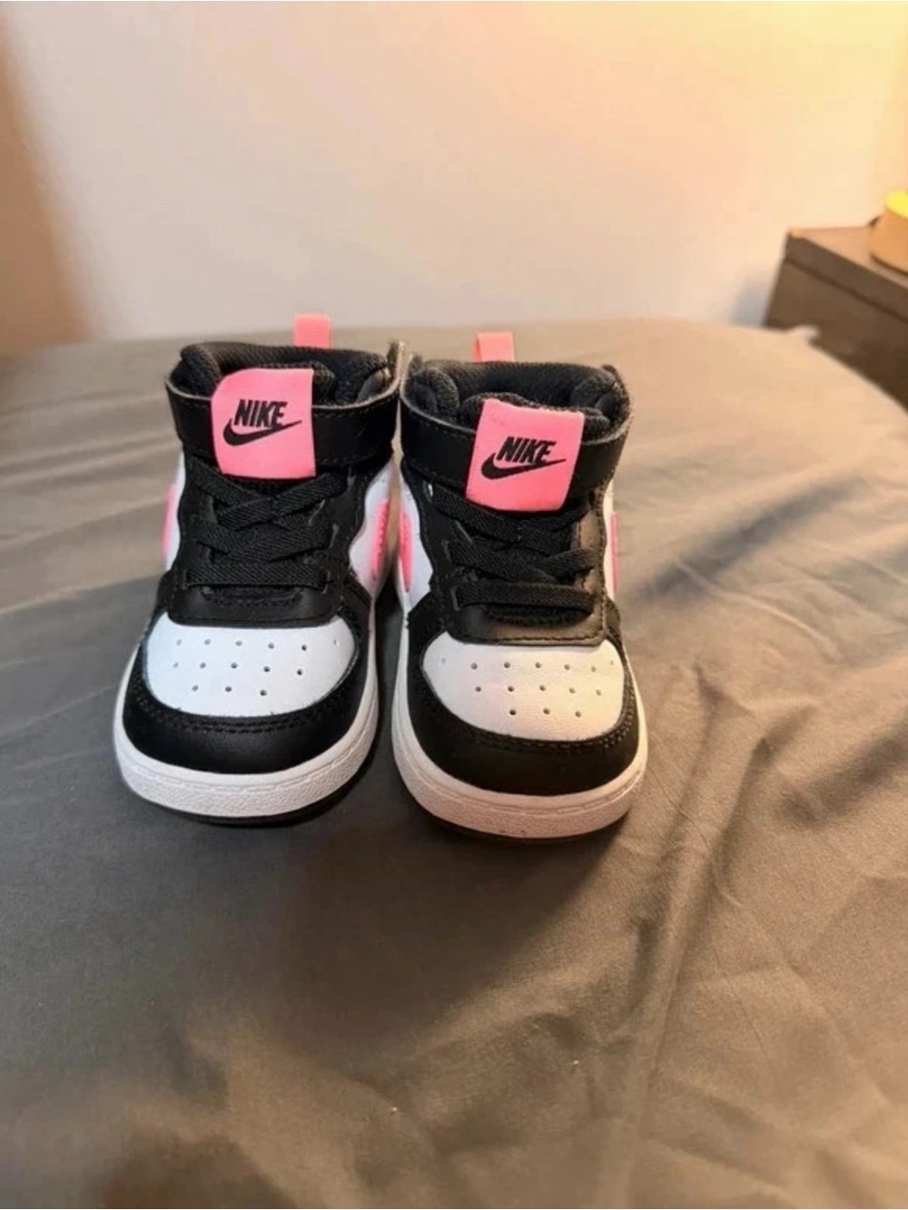 Nike Kids High-Top Sneakers - Black, White & Pink